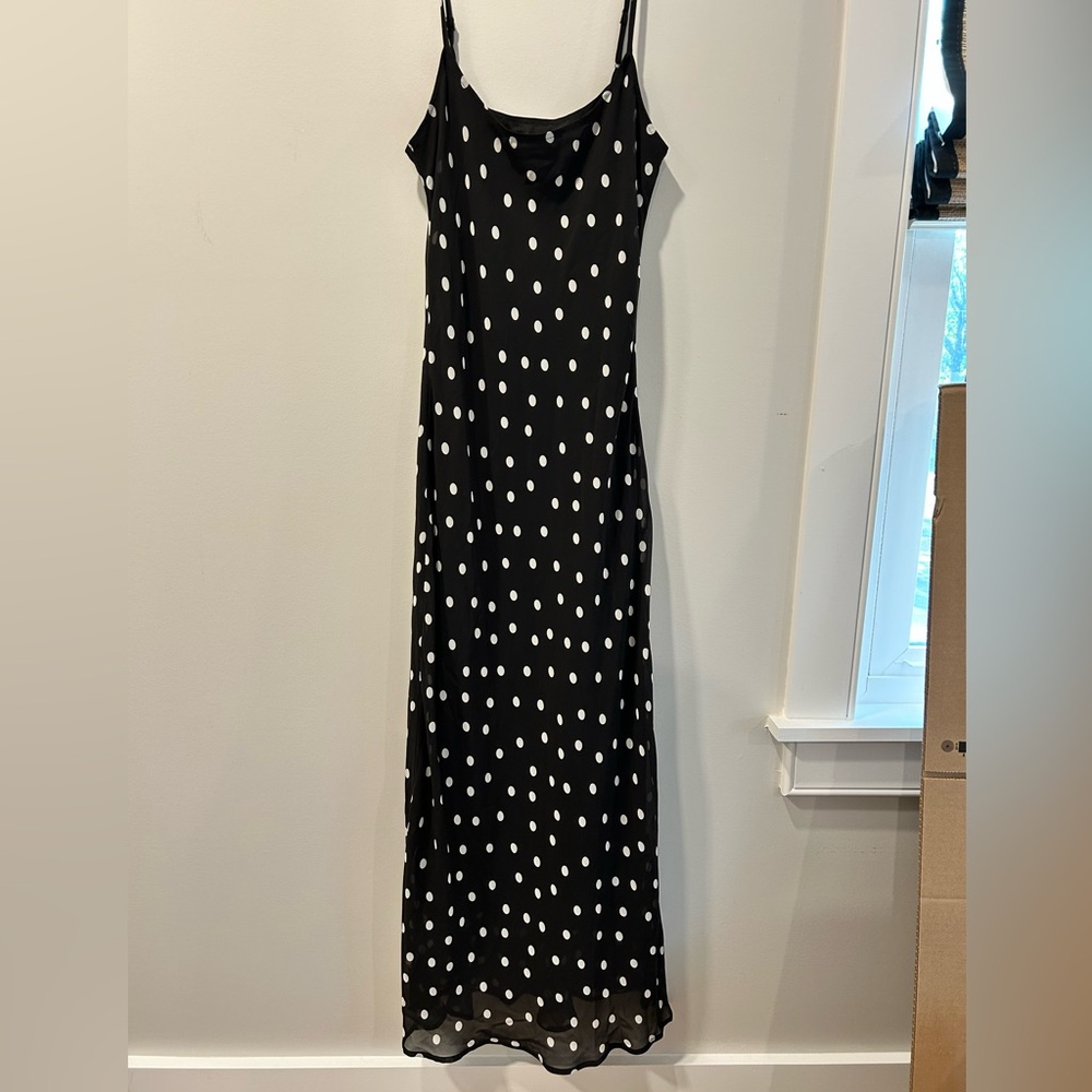 Z Supply Cecily Black and White polka dot slip Dress